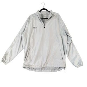 Rawlings Quarter Zip Pullover Jacket Mens L Light Gray Athletic‎ Lightweight